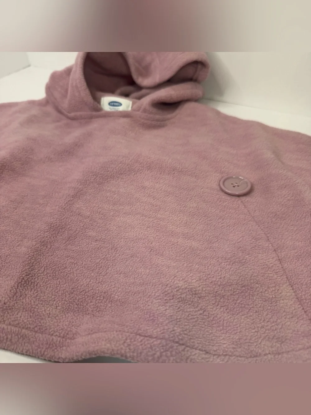 Toddler Girls' Plum Pink Micro Fleece Old Navy Hooded Poncho Cape Jacket 18-24mo